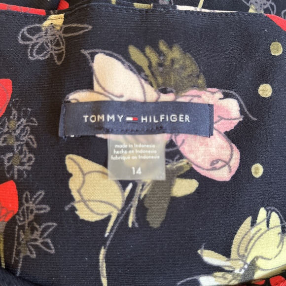 Tommy Hilfiger Navy Sleeveless Floral Dress Size 14 - Picture 2 of 4